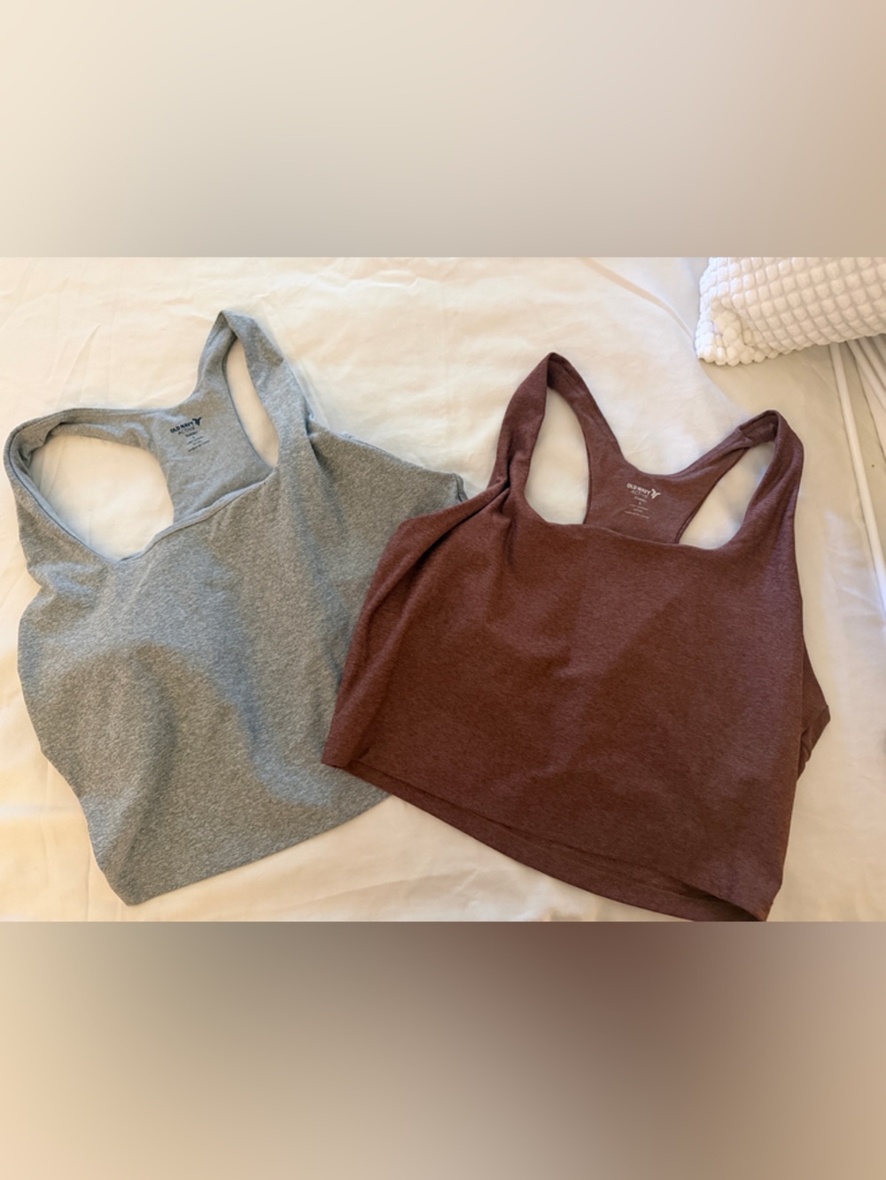 Old Navy Bundle Heather Gray and Mauve Sports Bras - Racerback Set